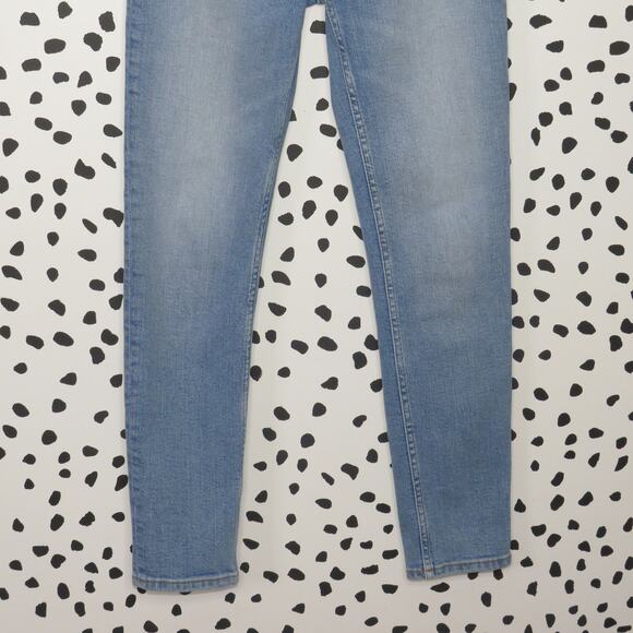 Re/Done Originals Light Wash Denim 90’s High Rise Skinny Ankle Crop Jeans - Picture 5 of 13
